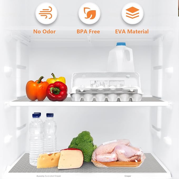 Light Gray Shelf Liners for Kitchen Cabinets Refrigerator Liners Waterproof & - Image 6