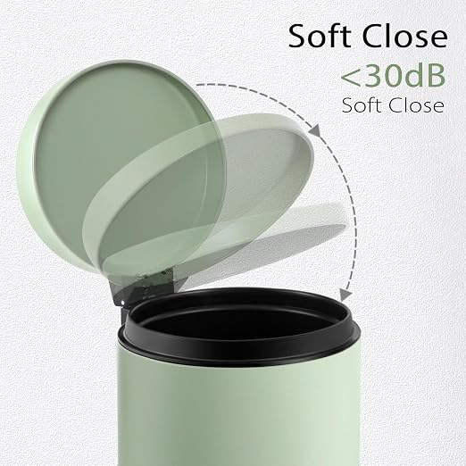 TIPGO Small Trash Can with Lid Soft Close, 4.5 Liters / 1.2 Gallon Bathroom - Image 2