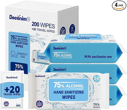 Advanced Large 75% Alcohol Hand Sanitizing Wipes, 4 Packs of 50 by DEC%C3%93NIMO