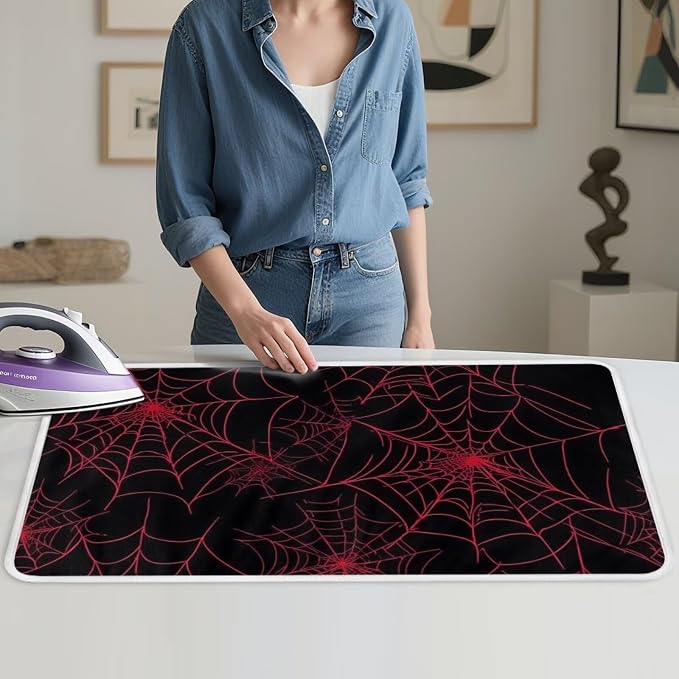 Ironing Mat Red Spider Web Portable Ironing Pad Blanket - Image 4