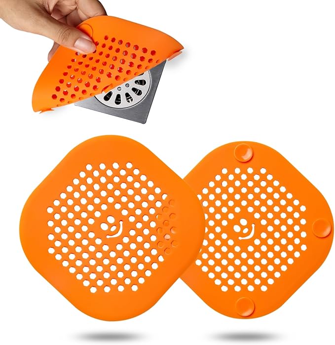 2 Pack Drain Hair Catcher Sturdy Silicone Shower Drain Protector Sink Drain by Couidlmakeslifecolorful