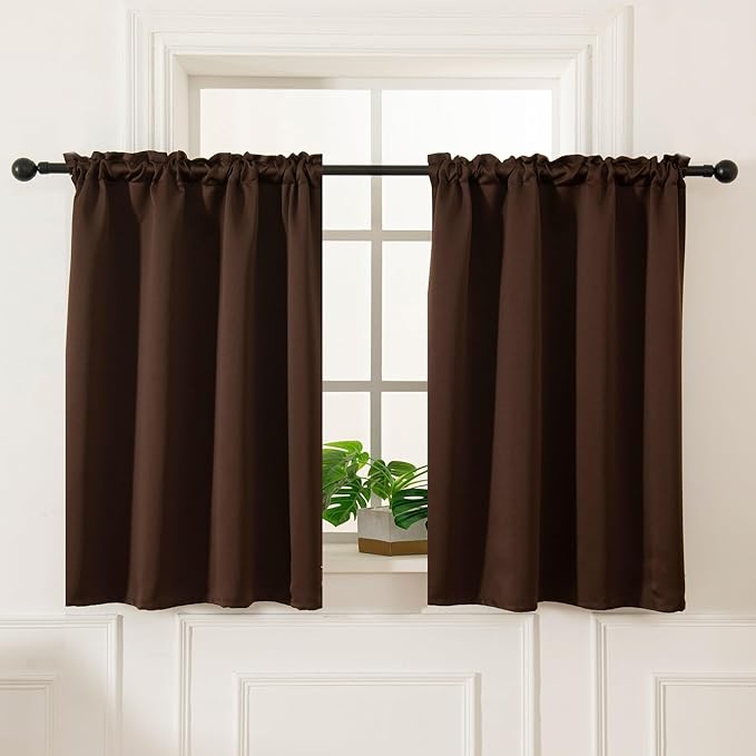 Pickluc Blackout Curtains 45 Inches Long 2 Panels, Room Darkening Tiers by PICKLUC