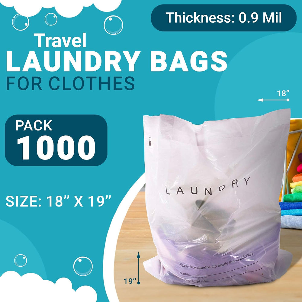 APQ Supply Disposable Travel Laundry Bags for Dirty Clothes, 18x19x4 Inch. 10...