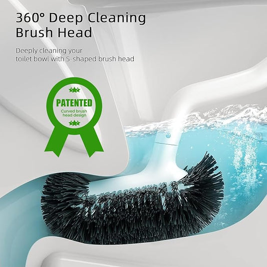 HAMITOR Toilet Bowl Brush Holder Set: 3 Pack Bathroom Deep Cleaning Toilet - Image 2