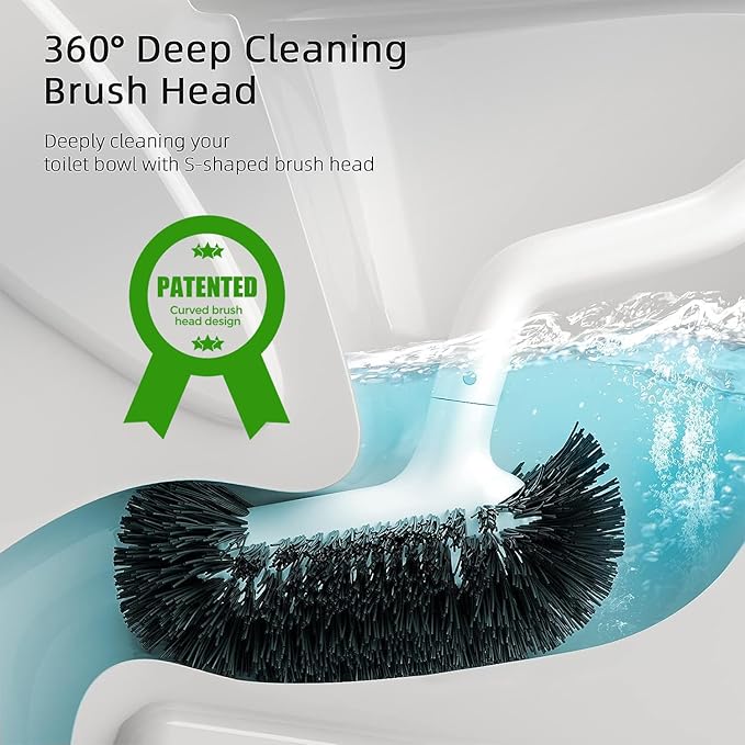 HAMITOR Toilet Bowl Brush Holder Set: Bathroom Deep Cleaning Toilet Cleaner - Image 2