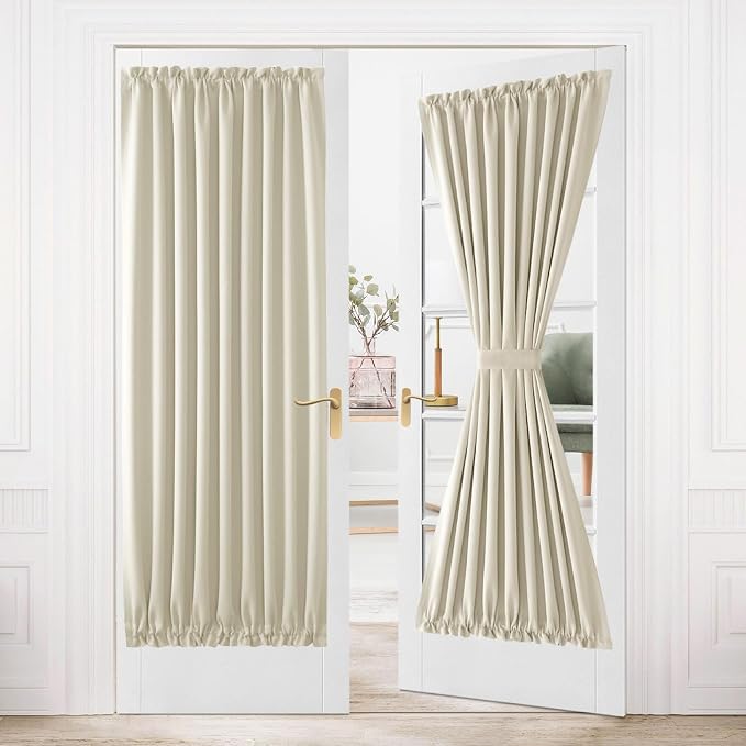 DWCN French Door Curtains – Rod Pocket Thermal Blackout Curtain by DWCN