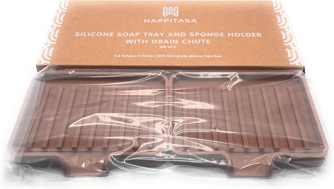 Happitasa Silicone Soap Dish Tray and Sponge Holder - Image 3
