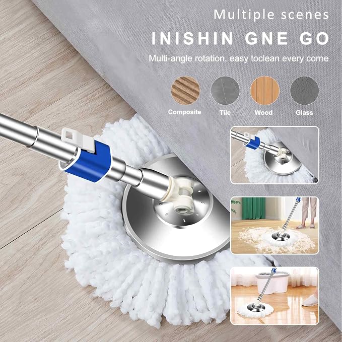 Replacement Handle for Swivel mop, 360° Swivel Adjustment, Reinforced Locking - Image 7