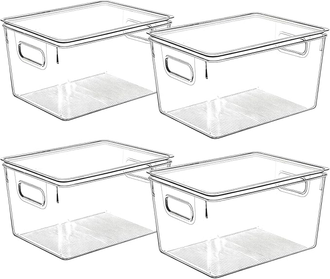 Clear Plastic Storage Bins by CONTROLKITCHEN