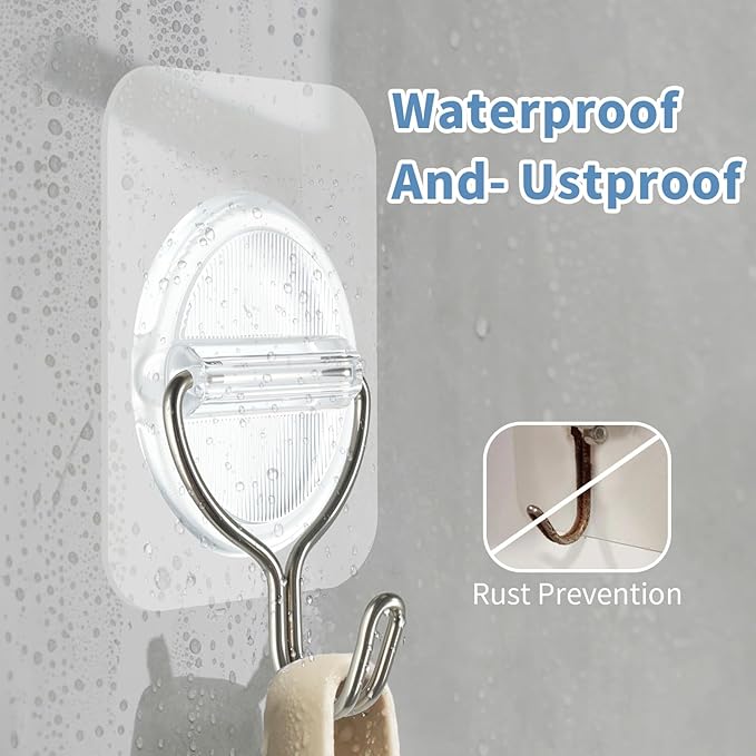 Adhesive Wall Hooks No Damage, Stick On Hooks - Image 3