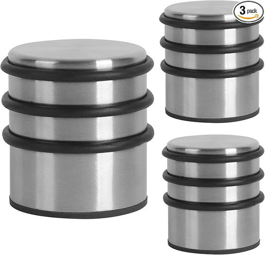 KINJOEK 3 PCS Heavy Weight Door Stopper, No DrillStainless Steel Door Stop by KINJOEK