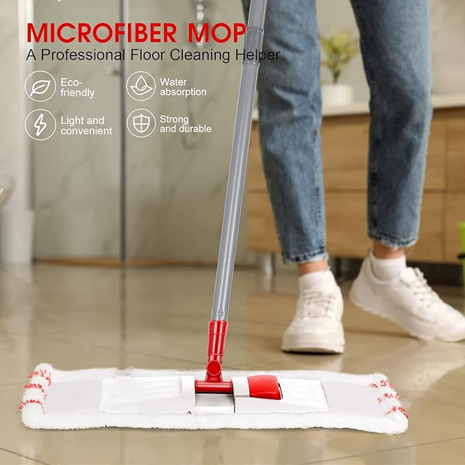 MASTERTOP Microfiber Mop for Floor Cleaning, Flat Dust Mop for Home and Kitchen - Image 7