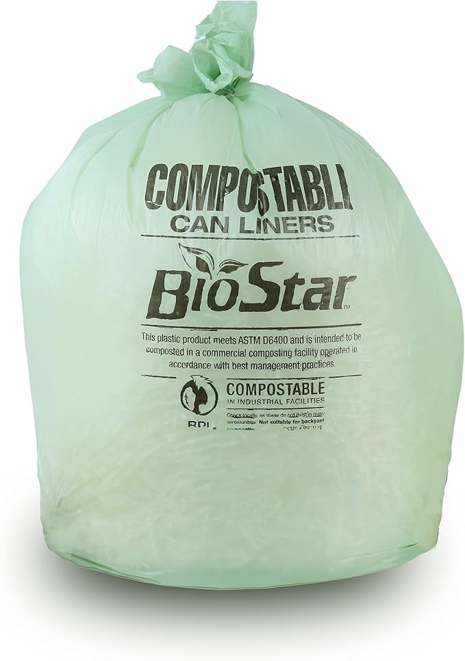 Plasticplace 12-16 Gallon Compostable Trash Bags │ 1Mil │ Green Tint Garbage - Image 6
