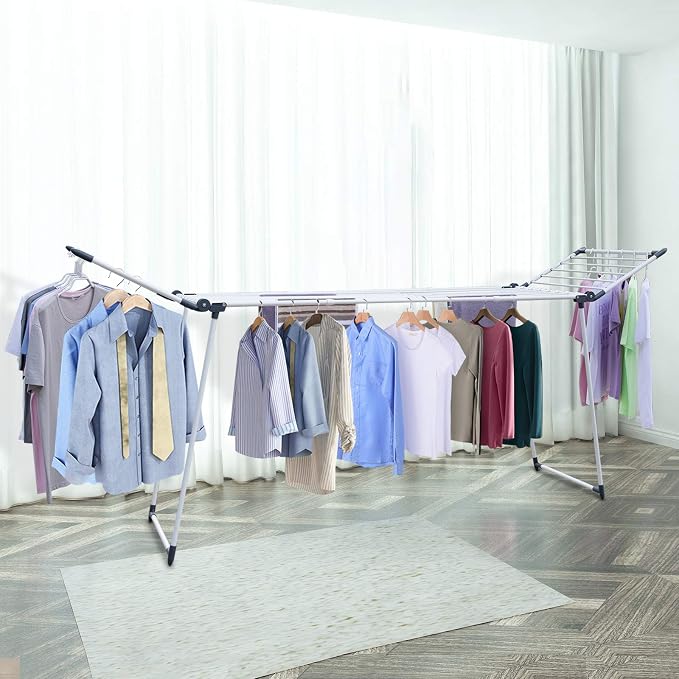 Clothes Drying Rack, Gullwing Laundry Rack Adjustable and Foldable - Image 8