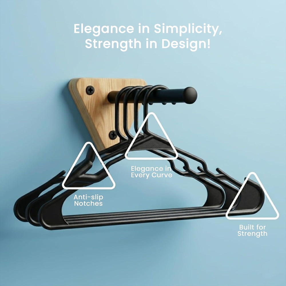Utopia Home Plastic Hangers 200 Pack – Space Saving Clothes Hanger Black