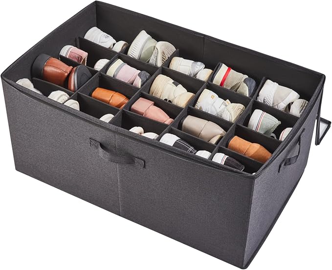 Shoe Storage Organizer for Closet, Shoe Box Organizer, Space Saving Foldable by Berdeng