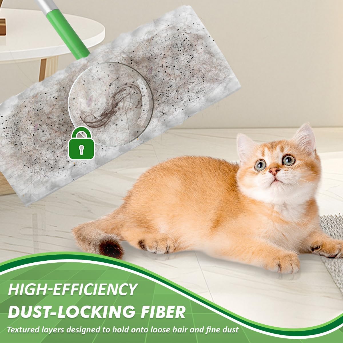 GLIMGLINT Heavy Duty Dry Sweeping Cloths Compatible with Swiffer Sweeper, Disposable Duster Mop Pads Refills for Floor Cleaning, Pet Hair, Dust and Dirt, Dry Cloths for Wood Floors, 100 Count