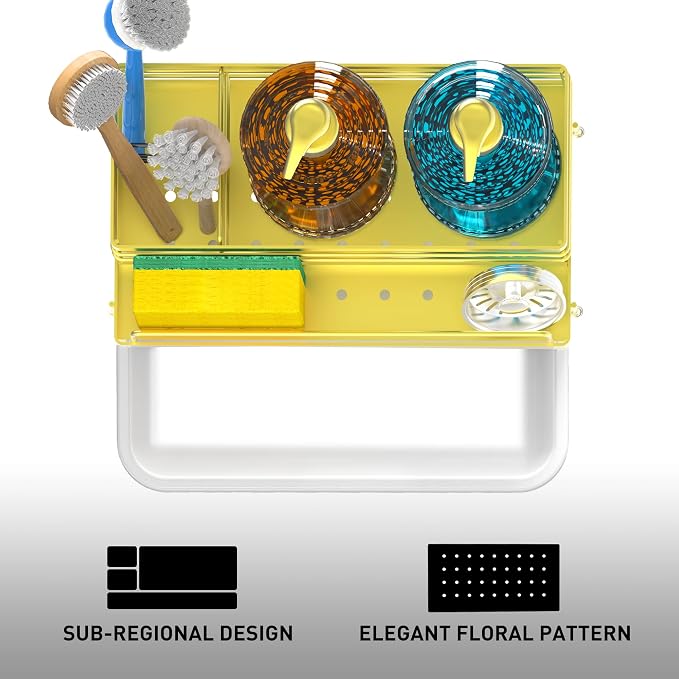 Cisily Kitchen Sink Caddy, 5.3 in Wide, 9.49 in Long, 4 Storage Spaces - Image 5