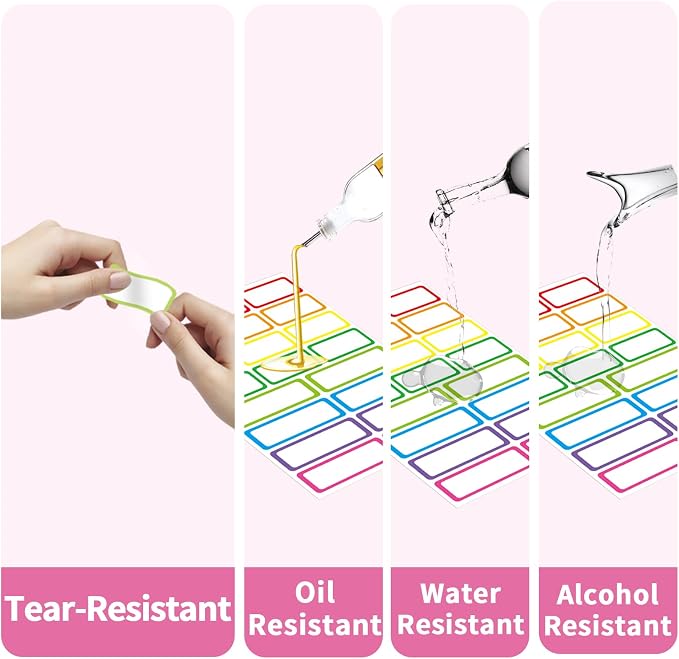 STARLIBOO Colored Labels, Removable Labels Stickers, Self-Adhesive Rectangular - Image 4