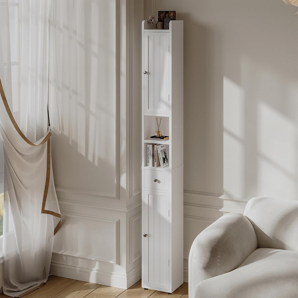 ChooChoo Narrow Bathroom Storage Cabinet with Adjustable Shelves and Drawer