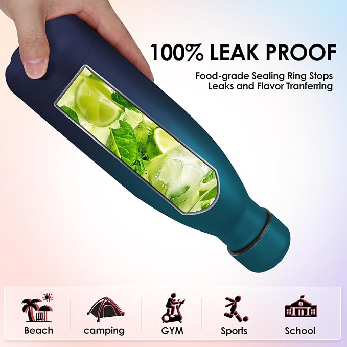 25oz Cola-Bottle Shaped Stainless Steel Leak-proof Water Bottle, Double Wall - Image 5