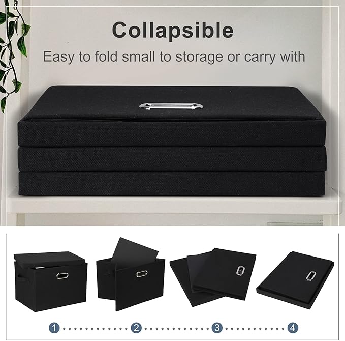 Large 17" 36 Quart Collapsible Stackable Storage Bins - Image 5