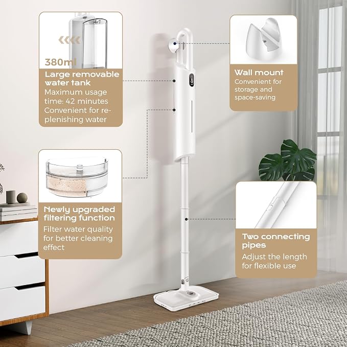 Steam Mop All-in-one for Floor Cleaning, Detachable Handheld Floor Steamer - Image 5