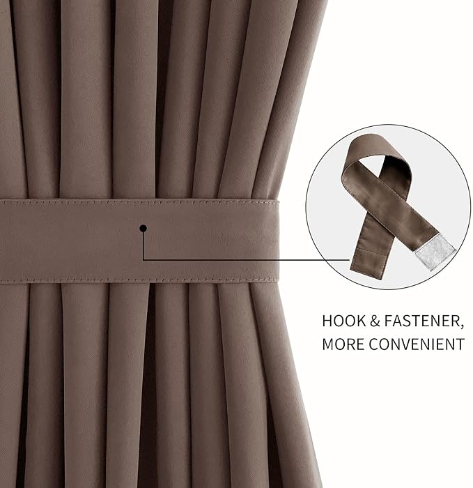 DWCN French Door Curtains – Rod Pocket Thermal Blackout Curtain - Image 2
