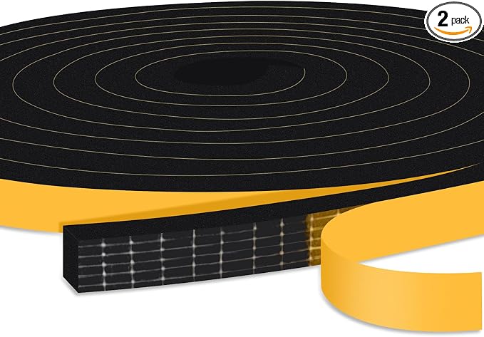 Weather Stripping Soundproof, 1/2 in x 1/2 in High Density Foam Insulation Tapes by Aopaeoie