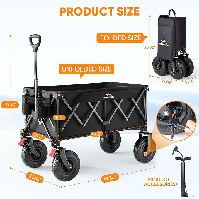 Beach Wagon with 9x3 Big Rubber Wheels - Image 2