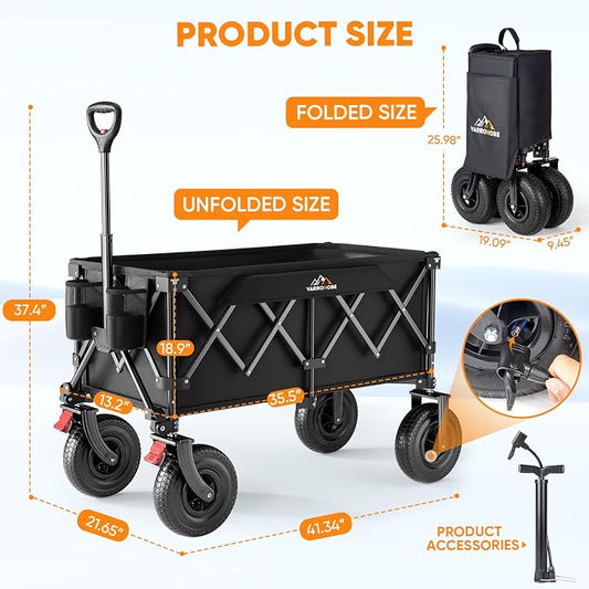 Beach Wagon with 9x3 Big Rubber Wheels - Image 2