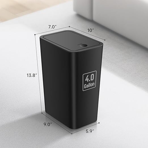 TIPGO Bathroom Trash Can with Lid, 4 Gallon / 15 Liter Small Garbage Can - Image 6