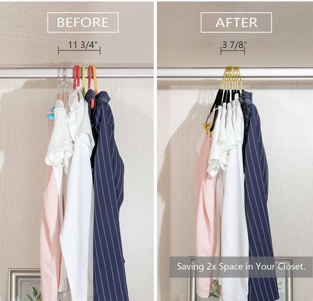 MIZGI Premium Velvet Pants Hangers with Adjustable Clips (Pack of 30) Slim Sk...