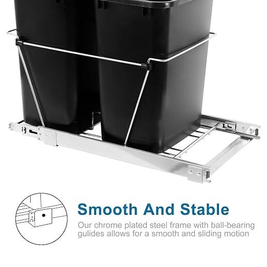 SUPER DEAL Double 35-Quart Pull Out Trash Can Under Cabinets Under Sink Garbage - Image 4
