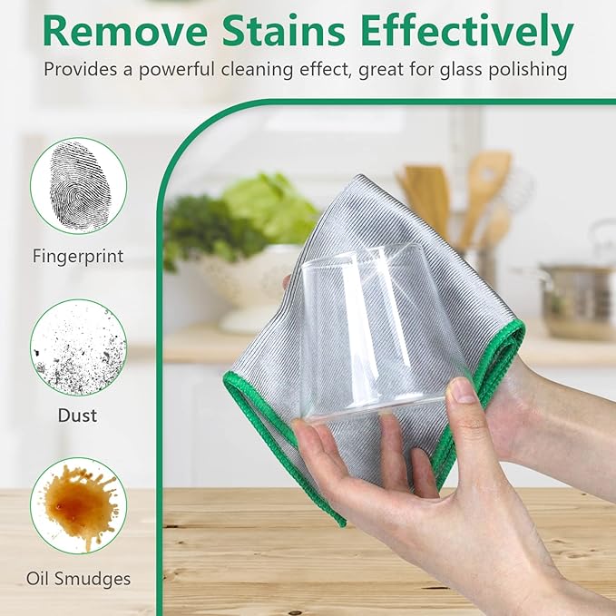 Glass Polishing Cloth Streak Free Miracle Cleaning Cloth Lint Free Microfiber - Image 2