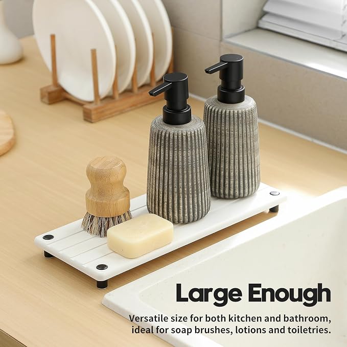 Instant Dry Sink Caddy Kitchen Sink Organizer, Quick Drying Stone Tray - Image 7