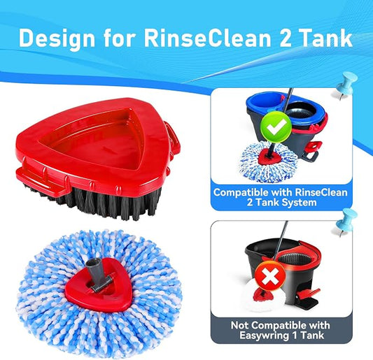7 Pack Spin Mop Head for O-Ceda RinseClean 2 Tank System, 4 Triangle Microfiber - Image 2
