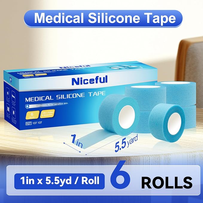 6 Rolls Silicone Medical Tape for Wound Care - Image 2