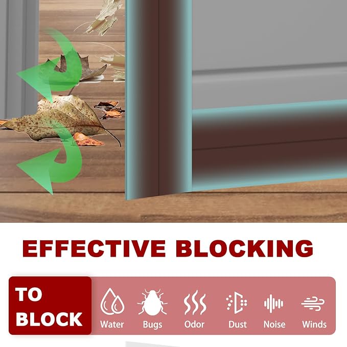 Weather Stripping Self Adhesive Door Draft Stopper Flexible Shower Door Bottom - Image 3
