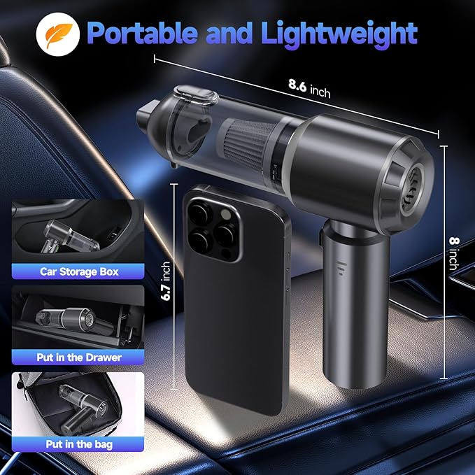 Car Vacuum Portable Cordless, Small Handheld Vacuum Cleaner - Image 6