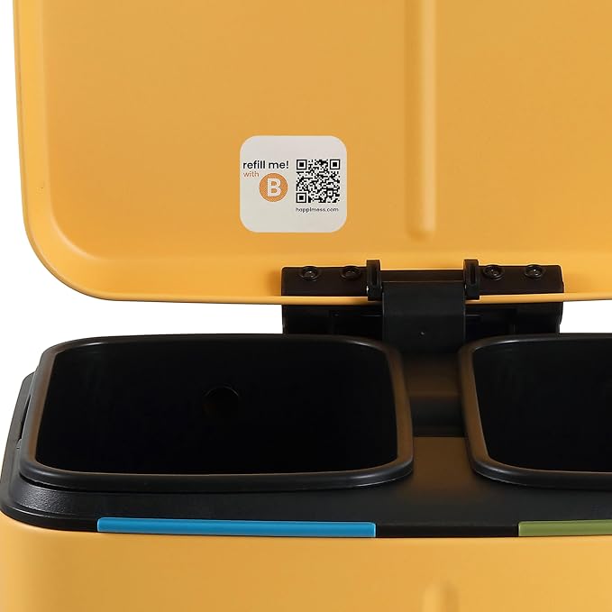 happimess HPM1005L Marco Rectangular 10.6-Gallon Double Bucket Trash Can - Image 5