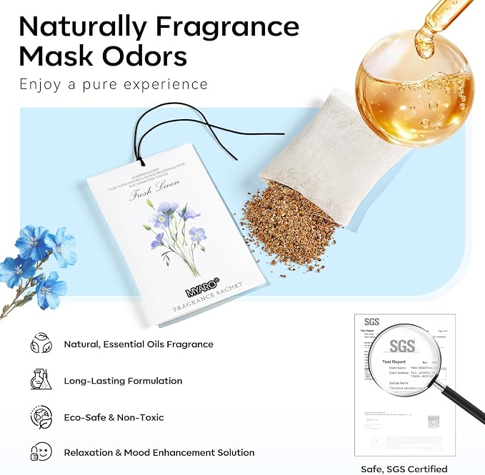 MYARO 12 Packs Linen Scented Sachets - Image 3