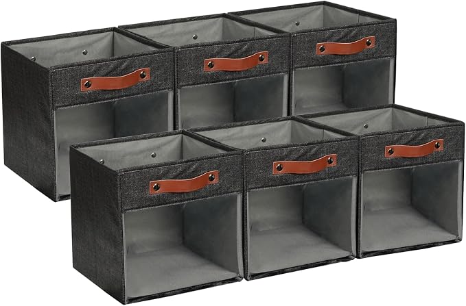 HNZIGE Fabric Cube Storage Bins 11 x 11, Collapsible Storage Cubes Bins by HNZIGE