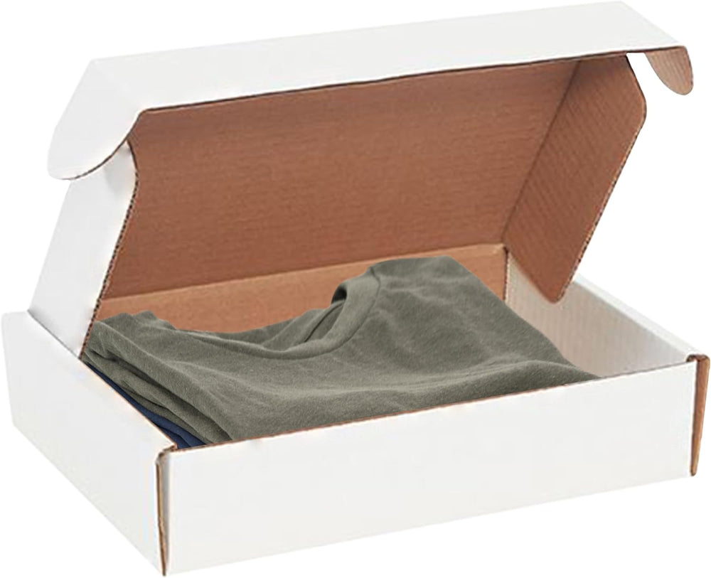 The Boxery 14 x 3 3/4 x 2 3/4 Inch-50-Pack, White Corrugated Shipping Box Mai...
