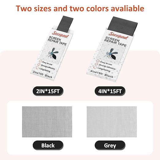 Grey Screen Repair Tape, Strong Adhesive Fiberglass Patch Tape Mesh - Image 5