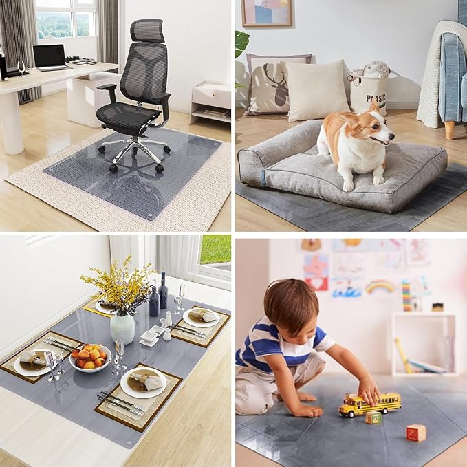 Tempered Glass Floor Mat for Office Chair, for Carpeted or Hard Floor, - Image 6