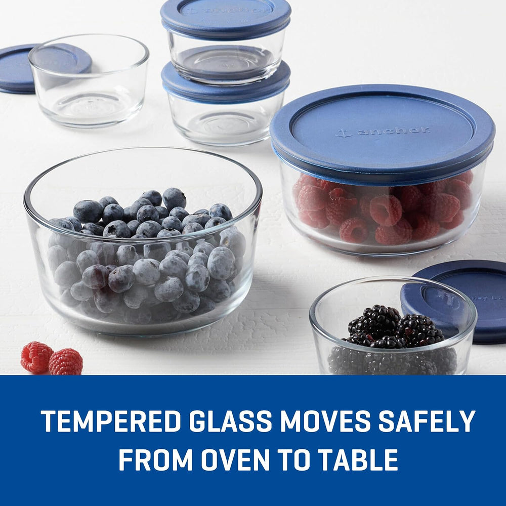 Anchor Hocking 12 Piece Glass Storage Containers with Lids (6 Glass Food Stor...