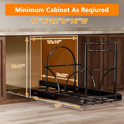 ANASTA Dual Pull Out Trash Can Under Cabinet Rack-No Can Included, Under Sink - Image 7