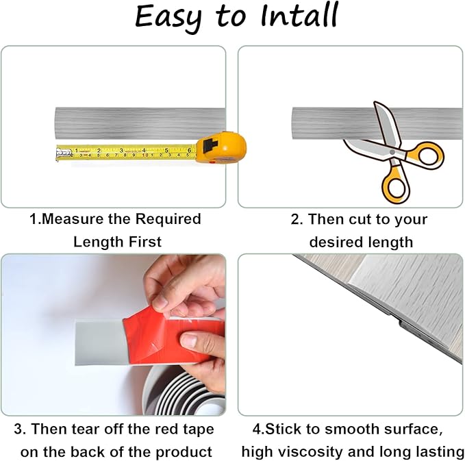 Floor/Door Flat Transition Strip & Self-Adhesive Vinyl Edge Trim - Image 6