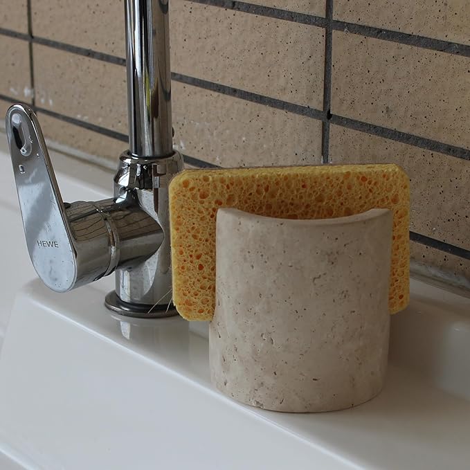Natural Travertine Sponge Holder - Image 3